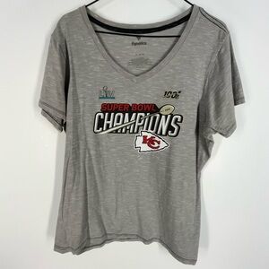 Women’s Fanatics Gray Kansas City Chiefs Super Bowl LIIV Champions T-Shirt US XL